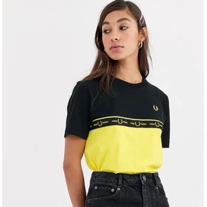 FRED PERRY black and yellow shirt